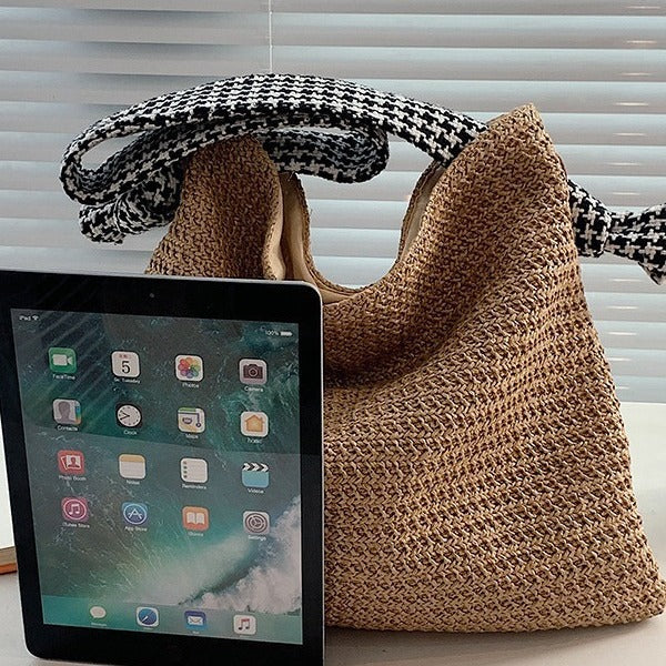 Damen elegante Strandtasche mit geflochtenem Design Nord Taschen