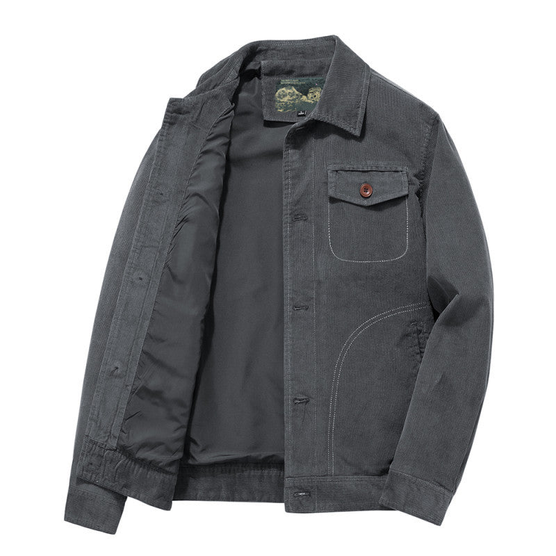 Herren Kordjacke im Worker-Stil mit gesteppter Innenfütterung Nord Taschen