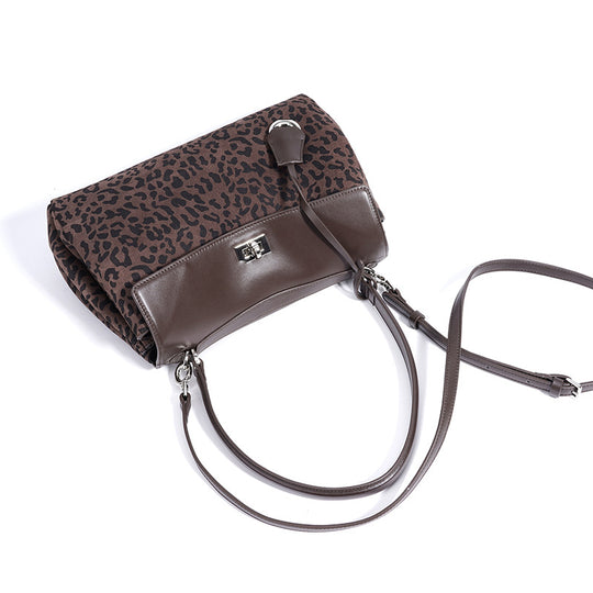Damen Handtasche mit stilvollem Leopardenmuster und abnehmbarem Schulterriemen Nord Taschen