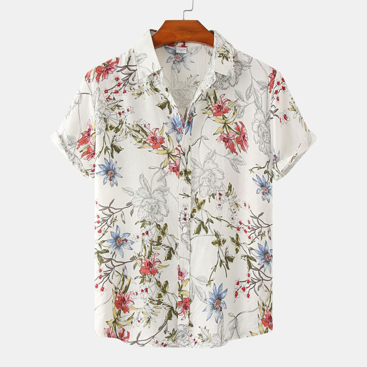 Floral kurzärmeliges Blumenhemd Männer