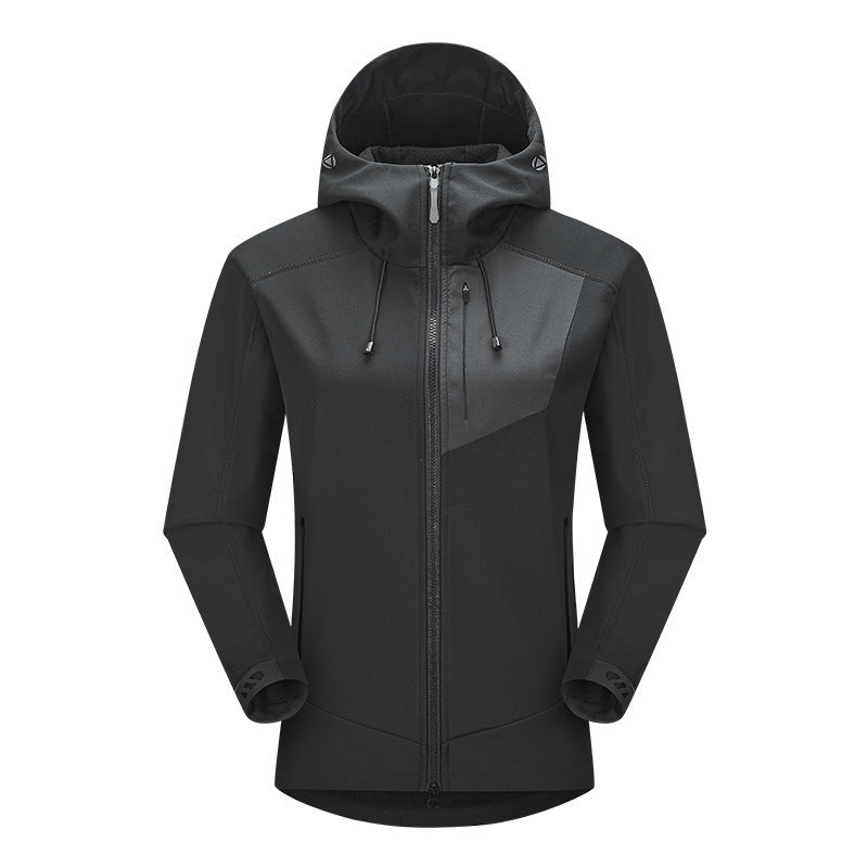 Herren Softshell-Trekkingjacke mit Kapuze atmungsaktiv winddicht dehnbar Nord Taschen