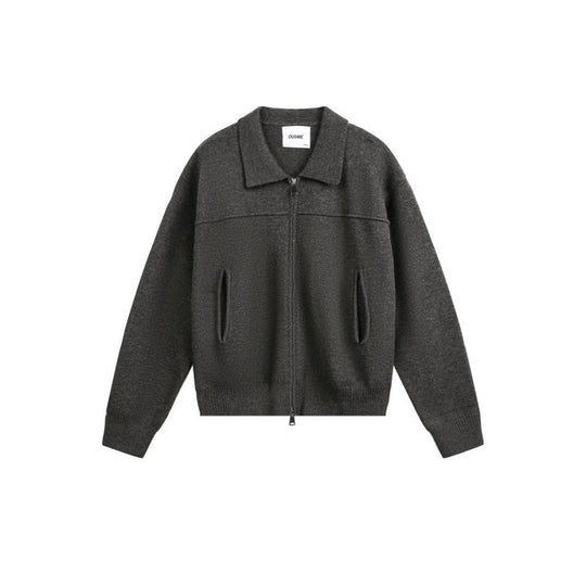 Herren Gestrickte Zipjacke mit Hemdkragen, Rippbündchen und verdeckten Eingrifftaschen Nord Taschen