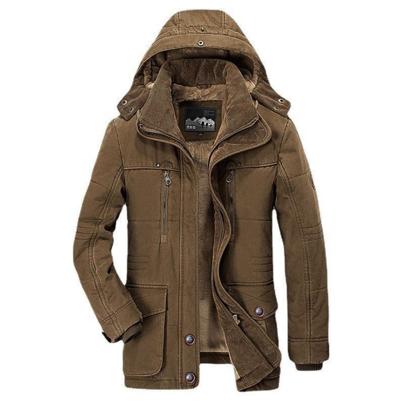 Herren  arktis-inspirierter Fieldparka mit Cord-Innenkragen, abnehmbarer Kapuze und multifunktionalen Taschen Nord Taschen