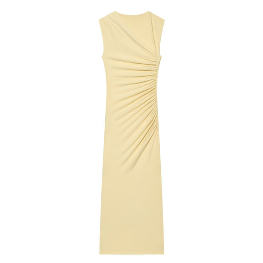 Damen ärmelloses Maxikleid mit raffinierten Rüschendetails und elegantem Schnitt