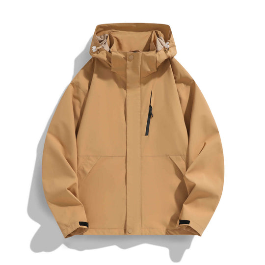 Damen Wasserabweisende Kapuzen‑Übergangsjacke mit verstellbarer Kapuze, verdeckter Frontblende und Multifunktionstaschen Nord Taschen