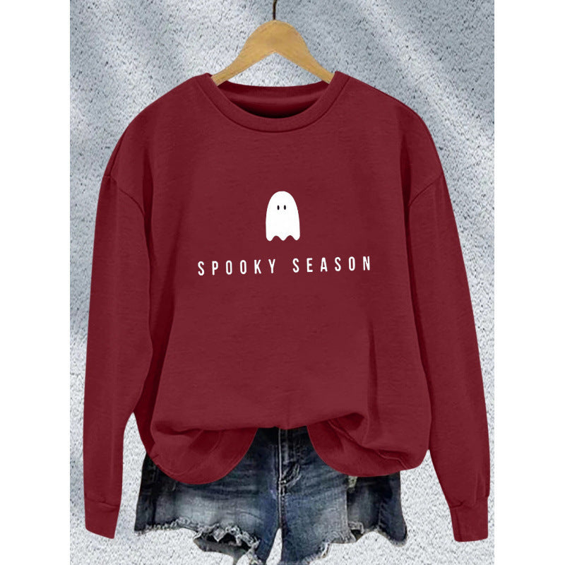 Unisex lässiges Halloween Sweatshirt mit Gespenst-Print und Oversize-Schnitt Nord Taschen