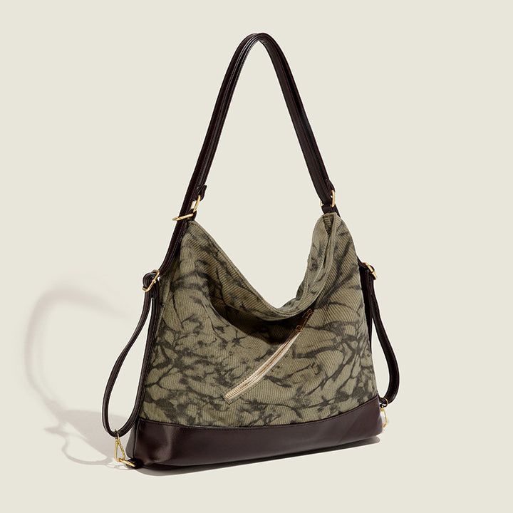 Damen Hobo-Tasche aus hochwertigem Baumwollmaterial mit dekorativem Reißverschluss Nord Taschen