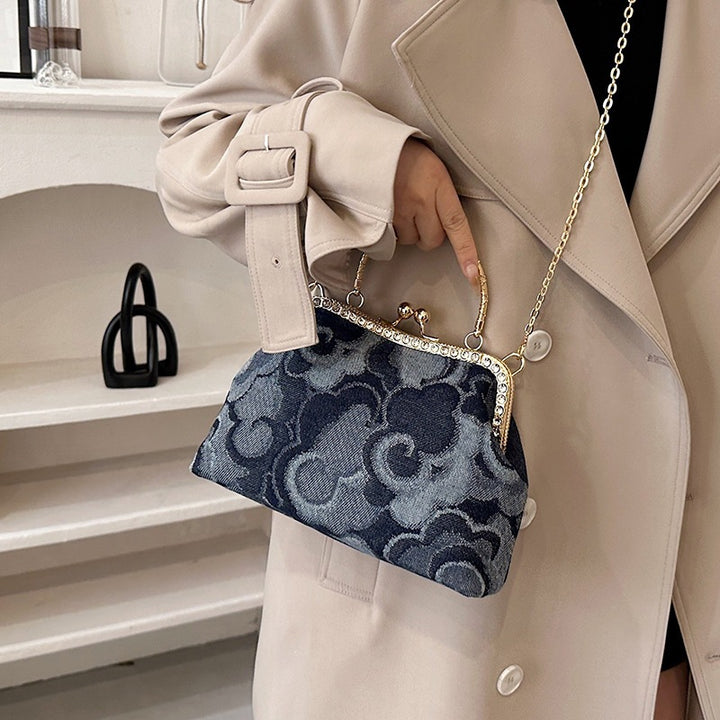 Damen elegante Handtasche mit glamourösem Kettenverschluss Nord Taschen