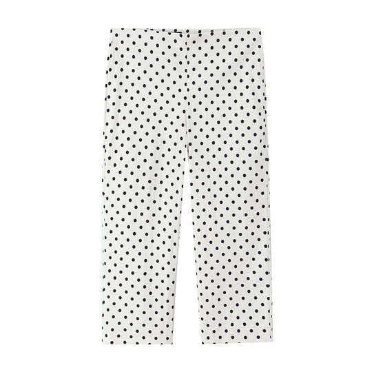 Damen Cropped-Palazzohose mit hoher Taille, weitem Bein und Punktemuster Nord Taschen