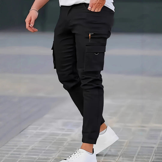 Herren Tapered Cargo-Jogginghose mit Reißverschluss- und Klappentaschen Nord Taschen