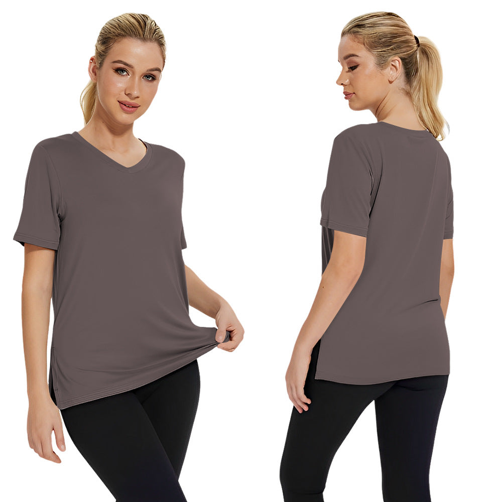 Damen Funktionales V-Ausschnitt Sportshirt mit atmungsaktiver Technologie Nord Taschen