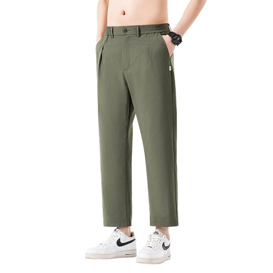 Herren Cropped-Hose mit weitem Bein, halb-elastischem Bund und Bügelfalte Nord Taschen