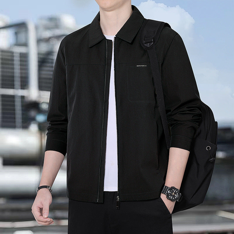 Herren leichte urbane Übergangsjacke mit Reißverschluss, Stehkragen und minimalistischem Design Nord Taschen