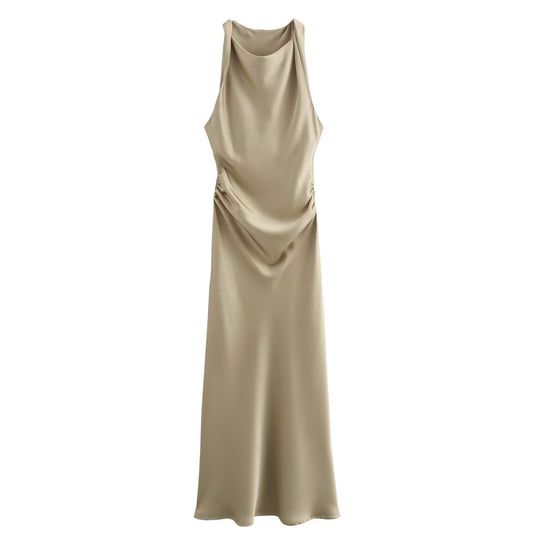 Damen elegantes Sommerkleid mit fließendem Schnitt und charmanten Rüschendetails - Arvani