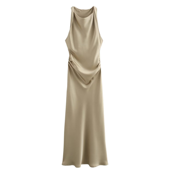 Damen elegantes Sommerkleid mit fließendem Schnitt und charmanten Rüschendetails