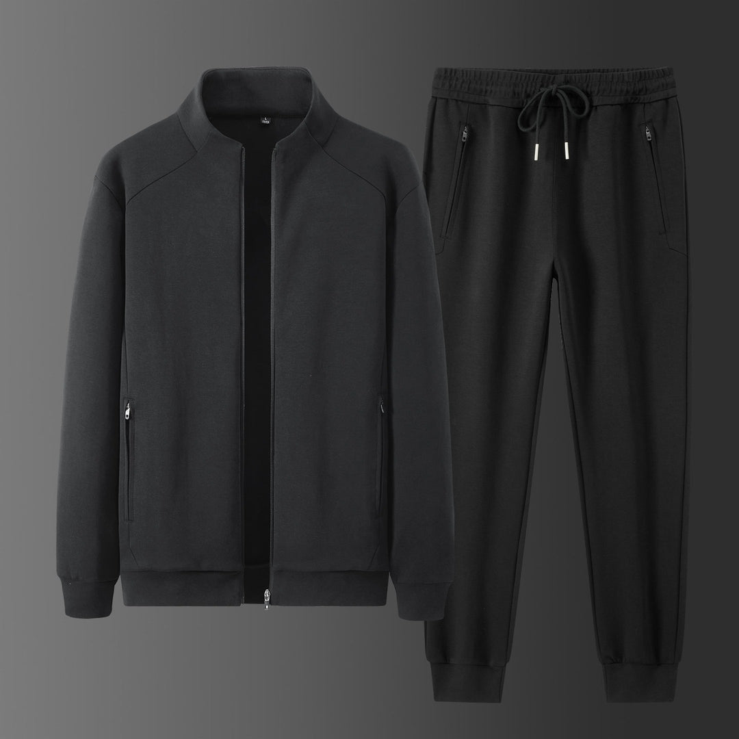 Herren Zweiteiliges minimalistisches Jogging‑Set mit Stehkragen, Zwei-Wege‑Reißverschluss & Reißverschlusstaschen Nord Taschen