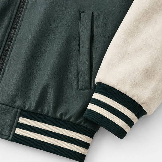 Herren Varsity-Bomberjacke im Letterman‑Stil mit Chenille‑Applikationen Nord Taschen