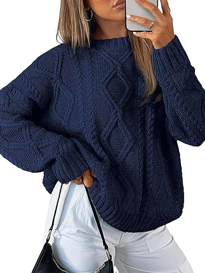 Damen Grobstrickpullover Nord Taschen