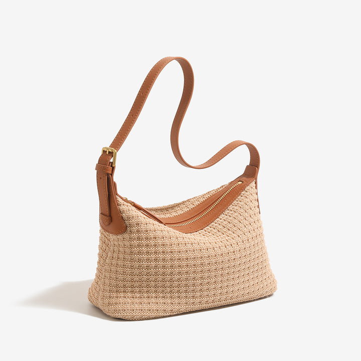 Damen Umhängetasche mit dekorativem Strickmuster und verstellbarem Schulterriemen Nord Taschen