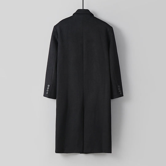 Herren Klassischer Doppelreiher-Longcoat aus Wollmischung mit Schalkragen und feiner Innenfutterverarbeitung Nord Taschen