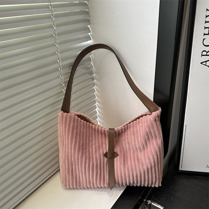 Damen Hobo-Tasche mit luxuriösem Rippenmuster und eleganter Lederakzent Nord Taschen