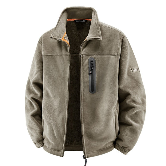 Herren Thermo-Fleece-Outdoorjacke mit Teddy-Innenfutter, Brustreißverschluss & windabweisender Oberfläche Nord Taschen