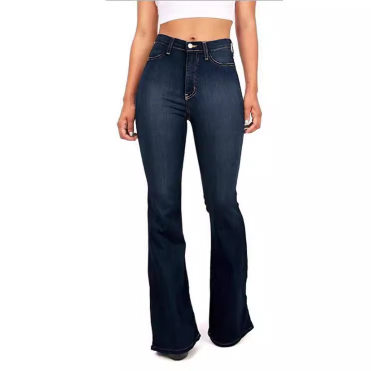 Damen Jeans mit hohem Bund und leichtem Schlag Nord Taschen