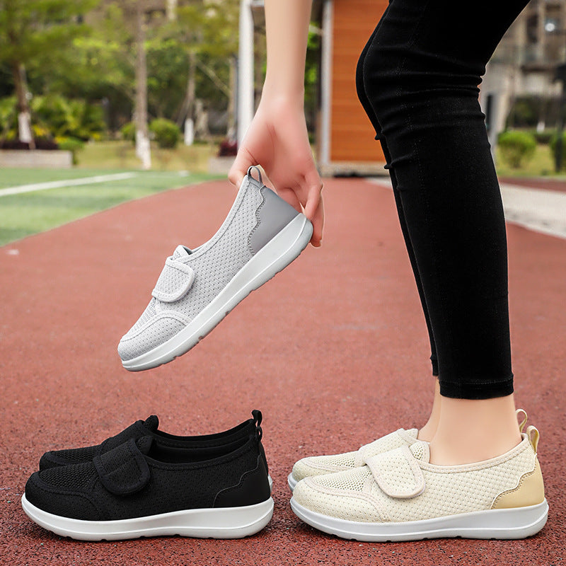 Damen Atmungsaktive Slip-On Freizeitschuhe mit verstellbarem Klettverschluss