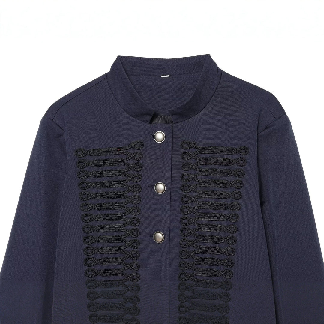 Damen Cropped-Blouson im militärischen Stil mit Zierkordeln und Stehkragen Nord Taschen