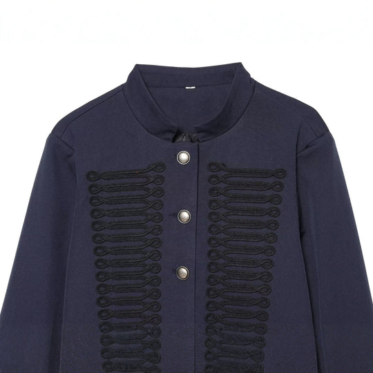 Damen Cropped-Blouson im militärischen Stil mit Zierkordeln und Stehkragen Nord Taschen