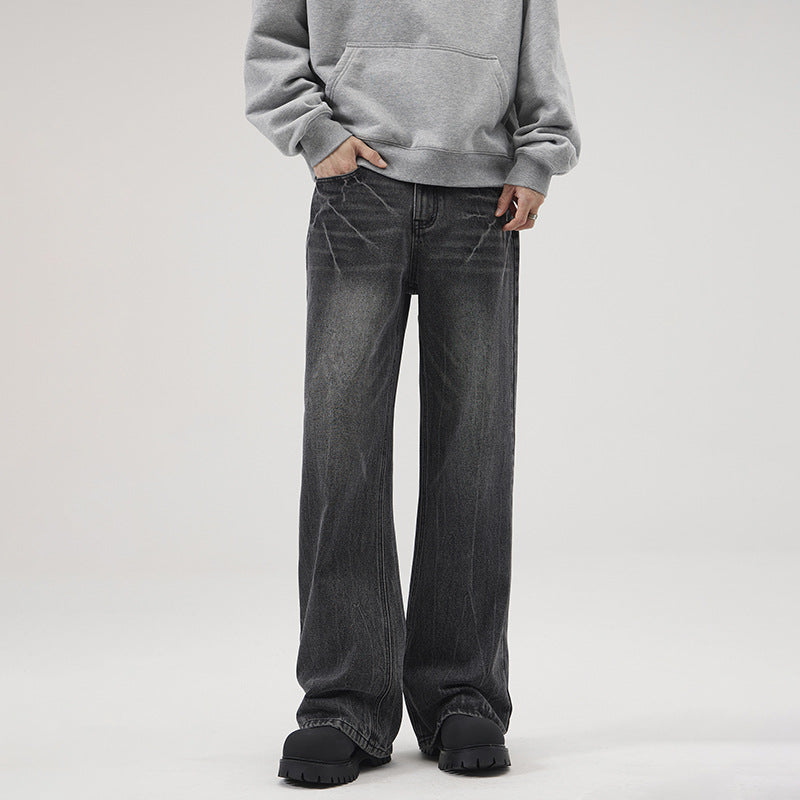 Herren Extraweite Vintage-Baggy-Jeans mit tiefem Schritt und weitem Saum Nord Taschen