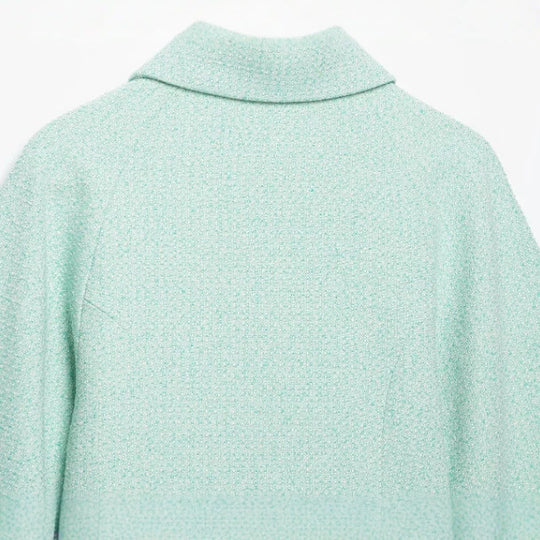Damen Cropped Bouclé‑Blouson mit verdecktem Reißverschluss und Hemdkragen Nord Taschen