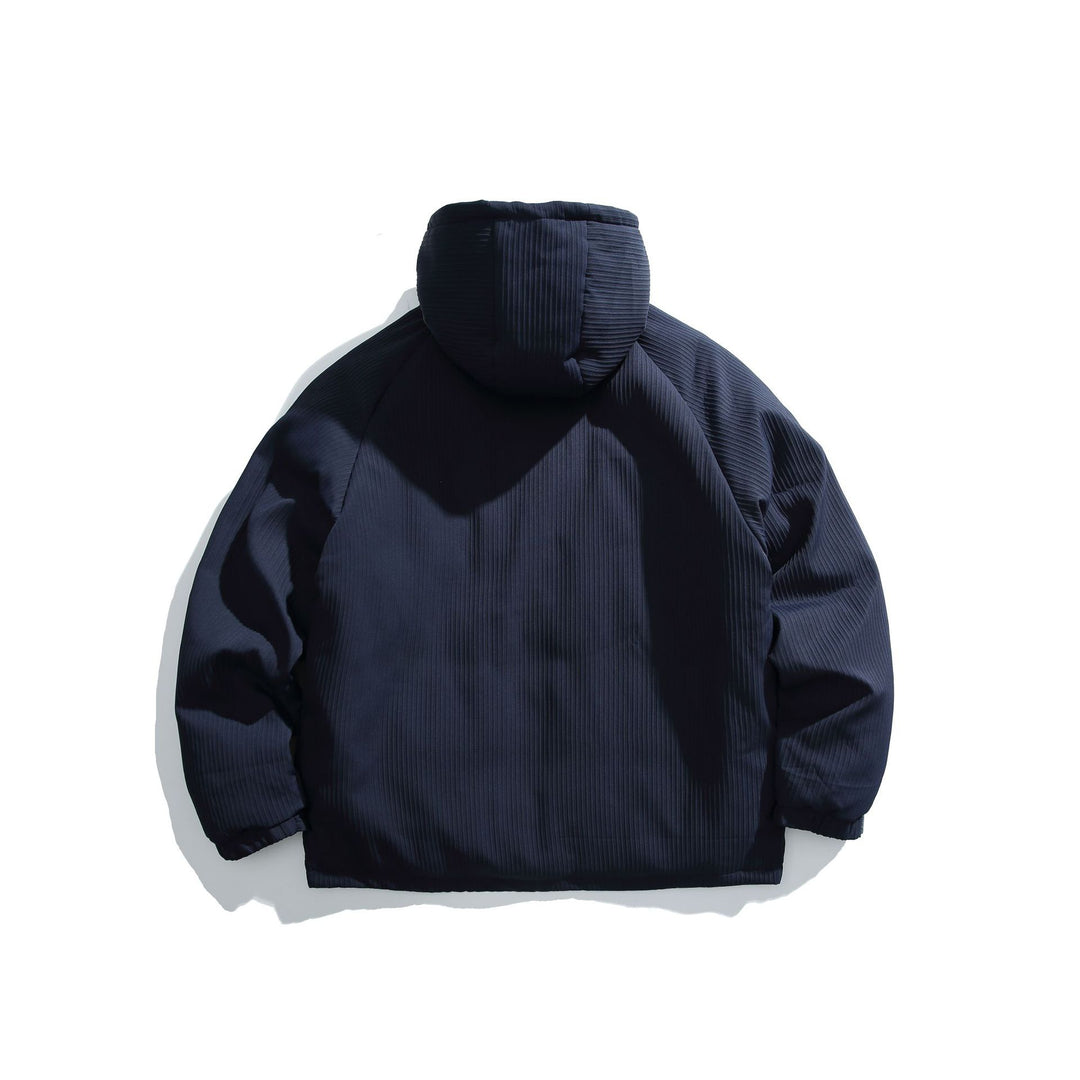 Herren Steppjacke mit Kapuze und geripptem Strukturstoff Nord Taschen