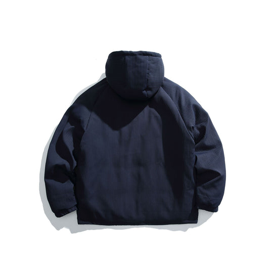 Herren Steppjacke mit Kapuze und geripptem Strukturstoff Nord Taschen