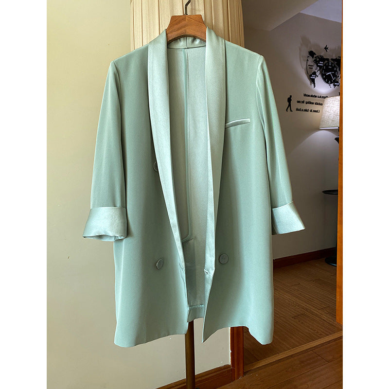 Damen Eleganter Blazer mit schimmerndem Revers Nord Taschen