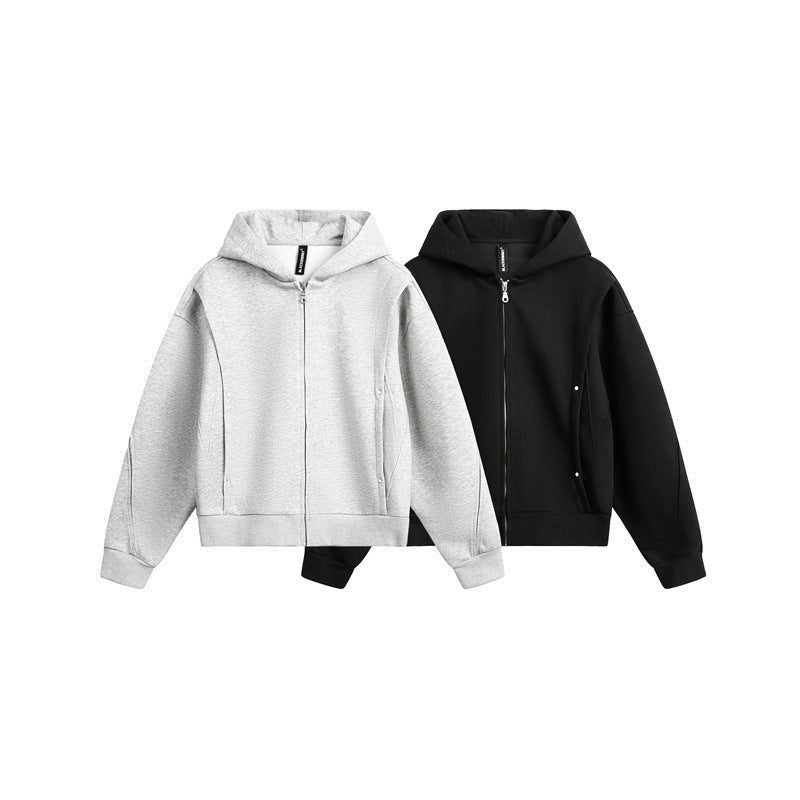 Unisex Oversize Kapuzen-Sweatjacke mit Reißverschluss und verdeckten Seitentaschen Nord Taschen