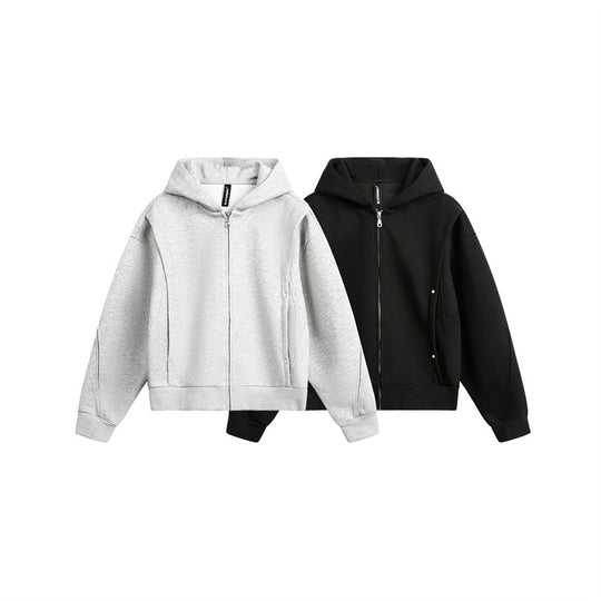 Unisex Oversize Kapuzen-Sweatjacke mit Reißverschluss und verdeckten Seitentaschen Nord Taschen