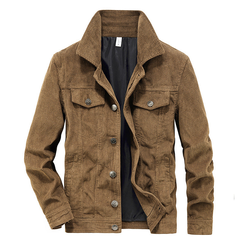 Herren Cordjacke aus Feincord mit Hemdkragen, Brustklappen und gesteppter Innenfütterung Nord Taschen