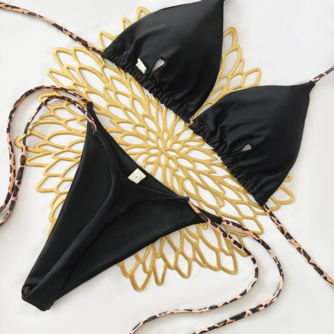 Damen Triangel-Bikini-Set mit verstellbaren Trägern und modischem Leoprint Nord Taschen