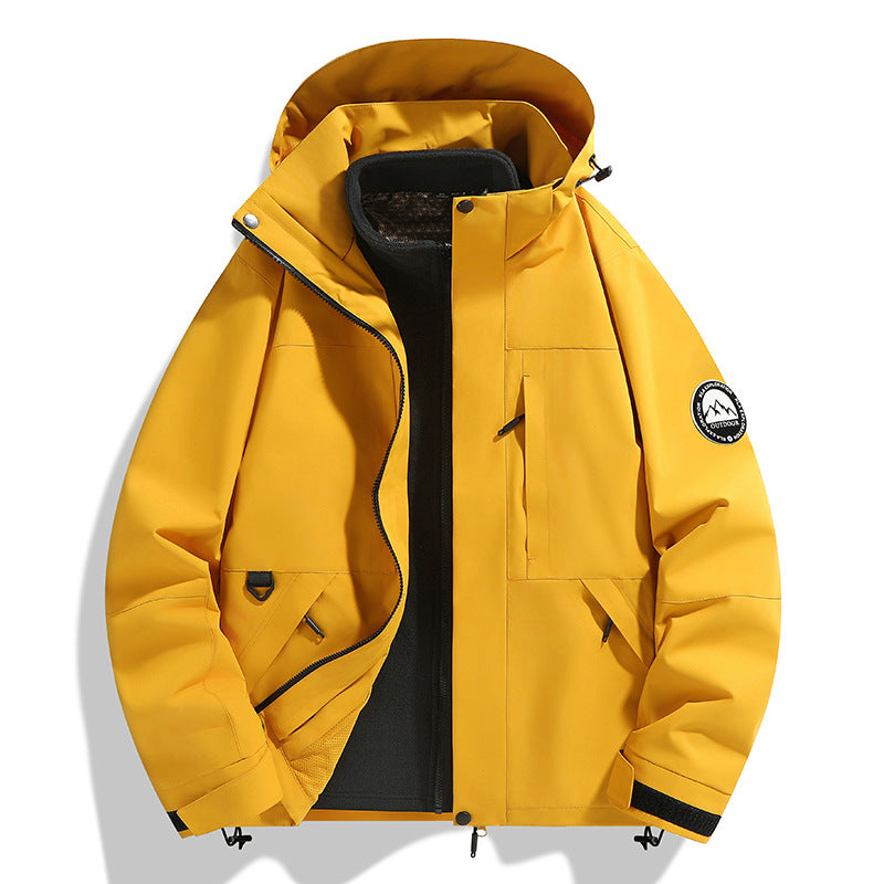 Damen zweilagige Softshell-Outdoorjacke mit herausnehmbarer Fleece-Innenjacke und Kapuze Nord Taschen