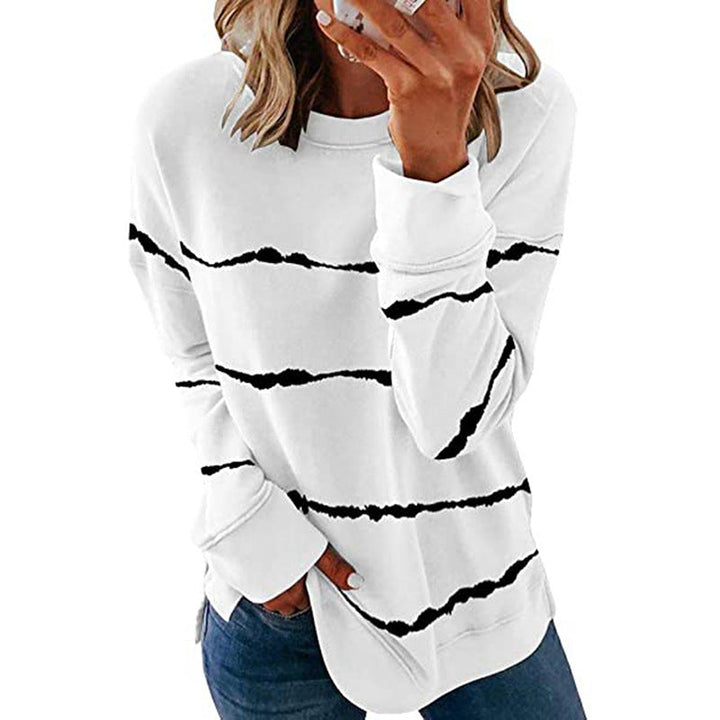Damen Freizeit Sweatshirt mit modernen Streifen