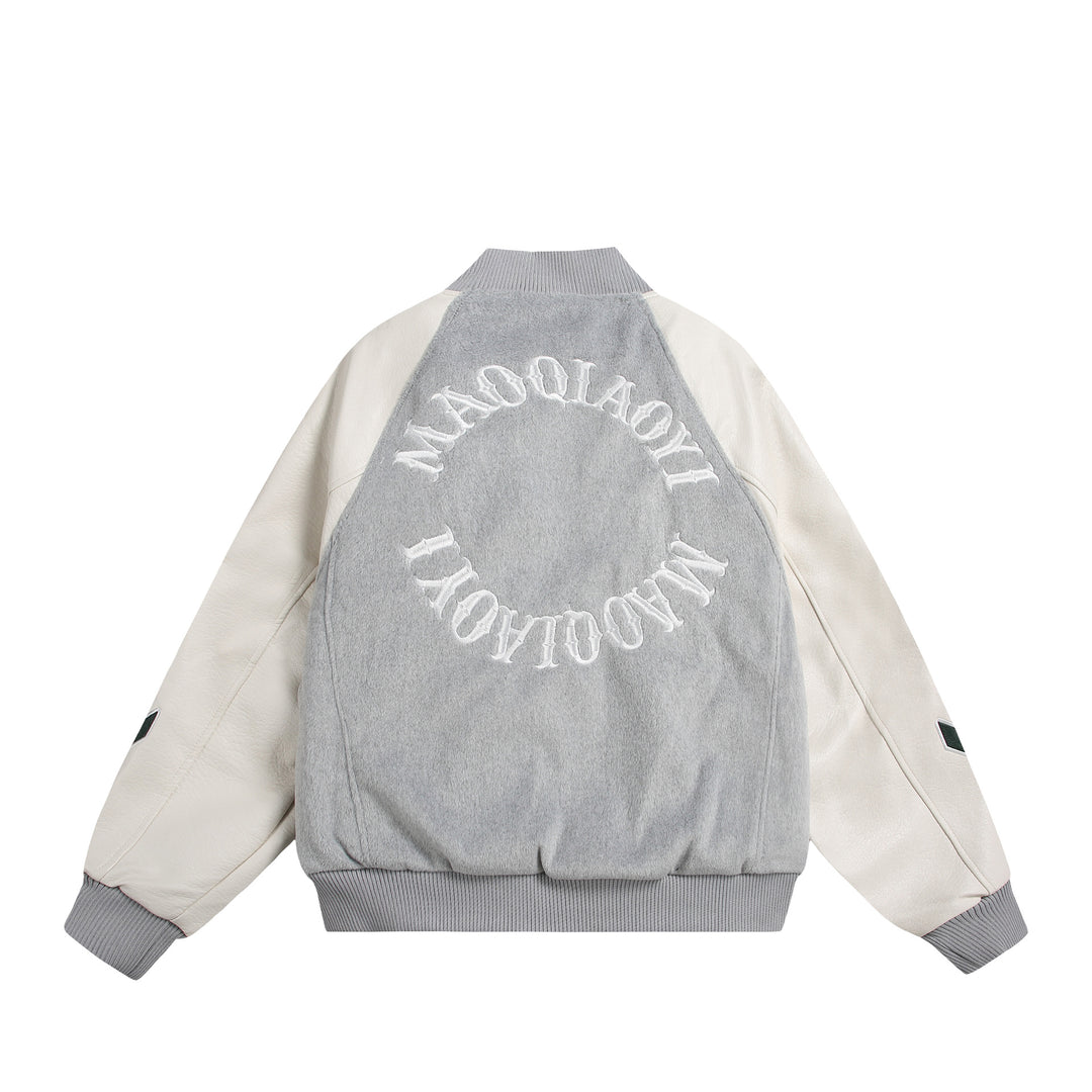 Unisex Varsity-Bomberjacke im Materialmix mit Stick- und Applikationsdetails Nord Taschen