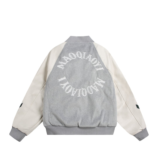 Unisex Varsity-Bomberjacke im Materialmix mit Stick- und Applikationsdetails Nord Taschen