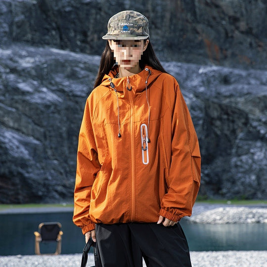 Herren Atmungsaktive Kapuzen-Fieldjacke mit verstaubarer Kapuze und reflektierendem Brustreißverschluss Nord Taschen