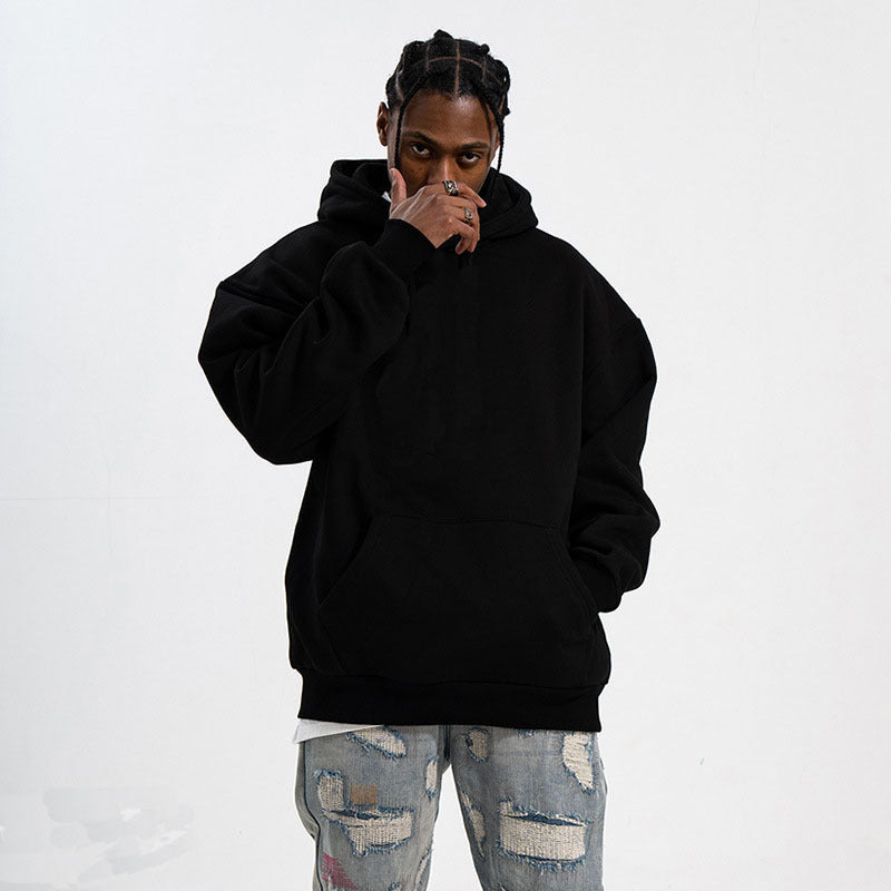 Unisex nan minimalistischer Oversize-Kapuzenpullover mit gedoppelter Kapuze, tiefer Schulter und breitem Rippbund Nord Taschen