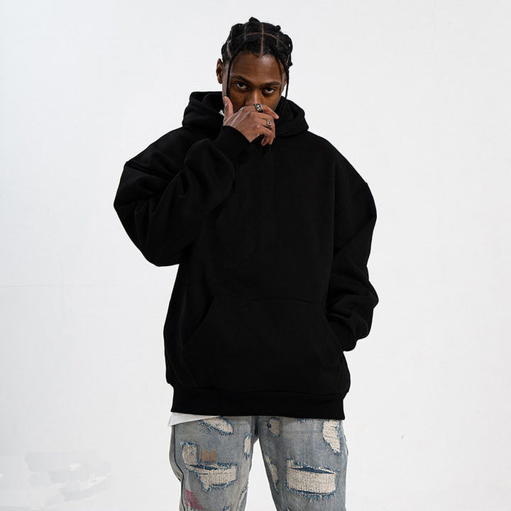 Unisex nan minimalistischer Oversize-Kapuzenpullover mit gedoppelter Kapuze, tiefer Schulter und breitem Rippbund Nord Taschen