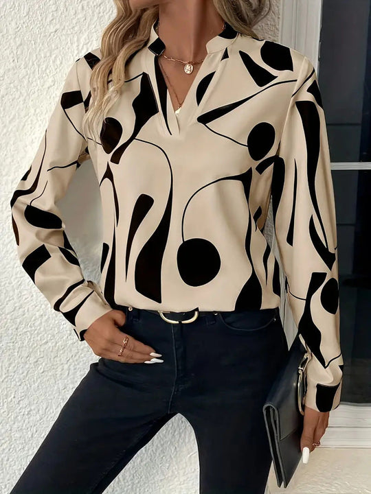 Damen Elegante Bluse mit modernem Muster