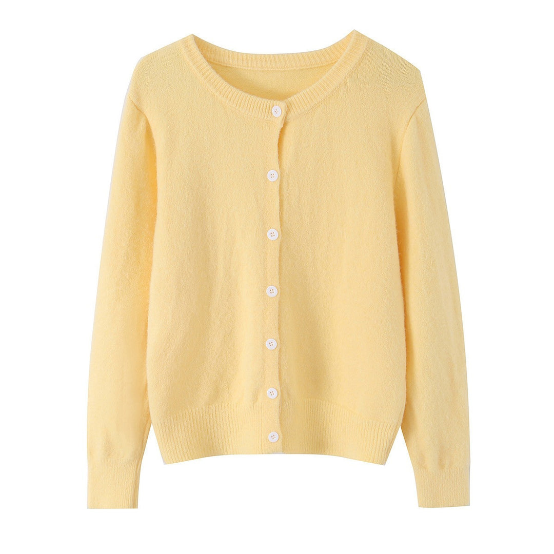 Damen Feinstrick-Cardigan mit Rundhalsausschnitt, durchgehender Knopfleiste und geripptem Saum Nord Taschen