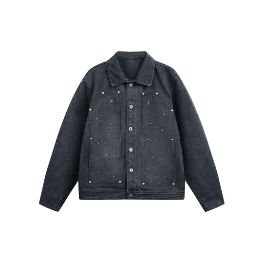 Unisex Kurz geschnittene Jeansjacke im Boxy‑Cut mit Pattentaschen und Used‑Effekt Nord Taschen