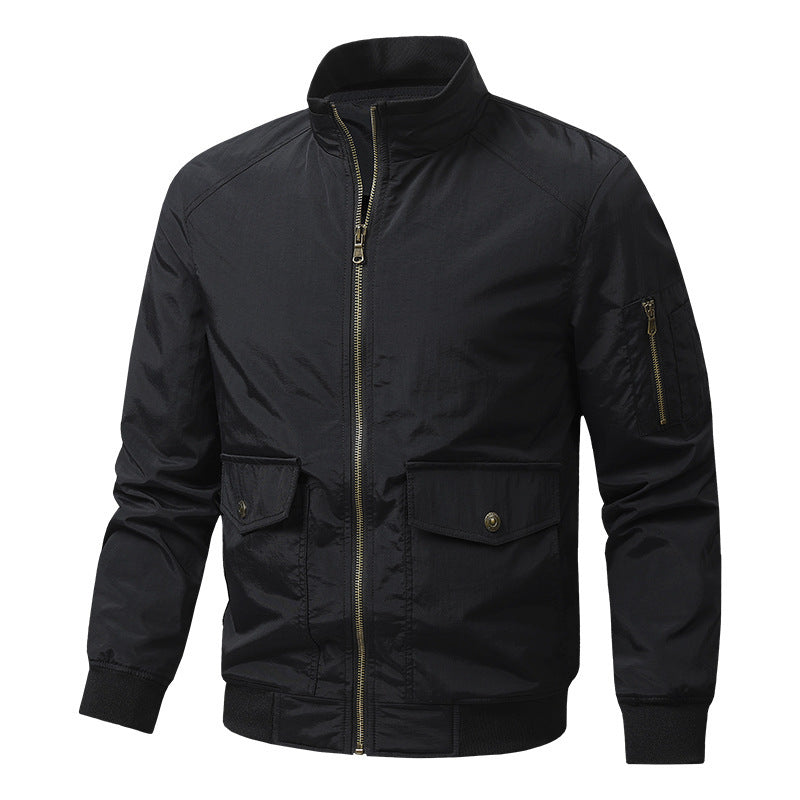 Herren Wind- und Wasserabweisende Urban-Bomberjacke mit Stehkragen und Mehrfach-Taschen Nord Taschen